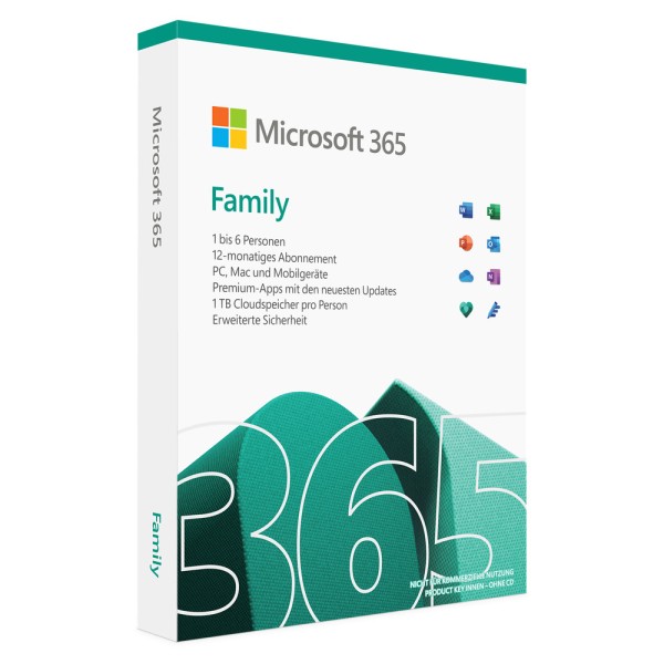 Microsoft Office 365 Family - 6 Nutzer - Windows/ Mac/ Mobilgeräte