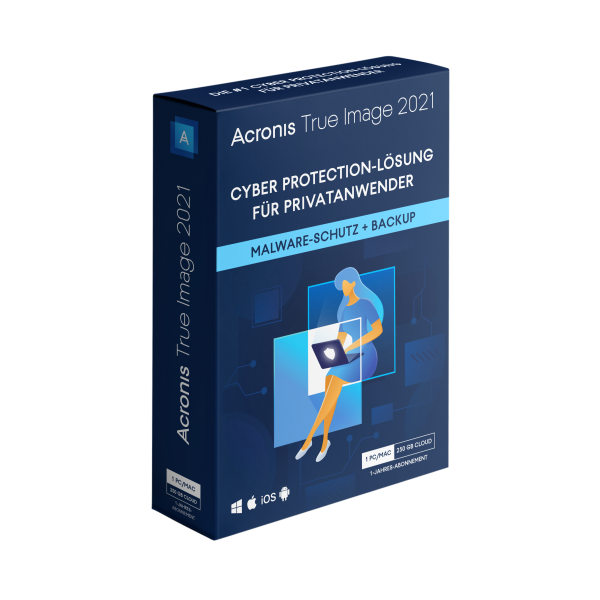 Acronis True Image 2021 Advanced | 250 GB Cloudspeicher | 1 Gerät | 1 Jahr